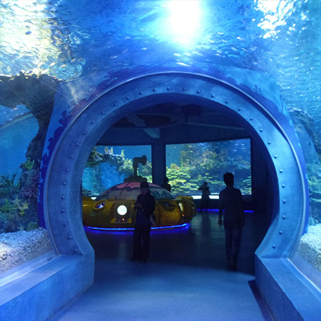 Custom Thick Cast Acrylic Sheet Cutting Polishing 40mm-120mm Thickness for Large Aquarium Oceanarium Tunnel Underwater Viewing